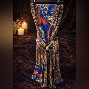 💙Audrey Talbott Silk Blend Strapless Boho Maxi Dress/Skirt | Size 4✨